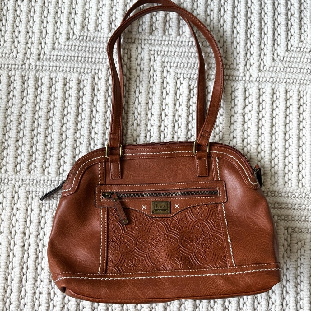 boc Saddle Brown Vegan Faux Leather Shoulder Bag Western Wear